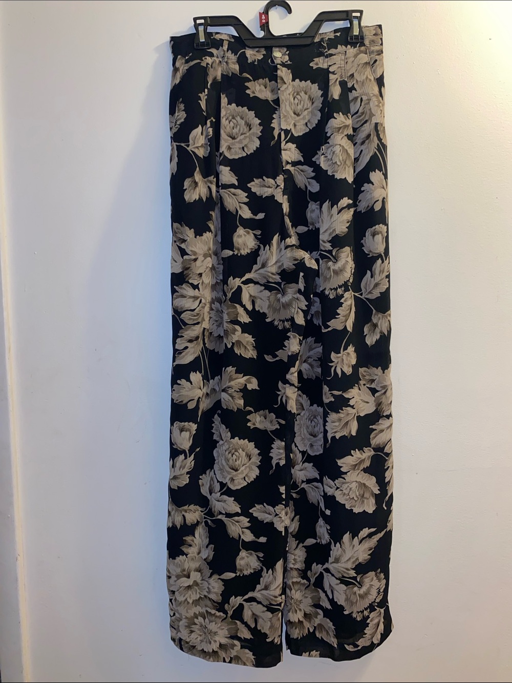 Vintage 90s Bentley Arbuckle Floral Wide Leg Pants High Waisted Pleated 12